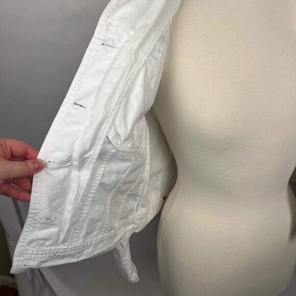 MERONA White Light Wash Denim 100% Cotton Jean Jacket Women Small Classic Basic - Picture 5 of 10